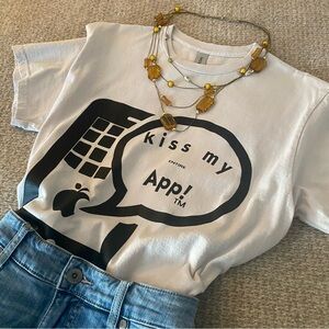 Kiss my entire App! Graphic Unisex Tee 100% cotton. Machine wash.